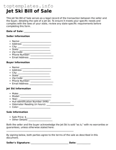 Attorney-Approved Jet Ski Bill of Sale Template
