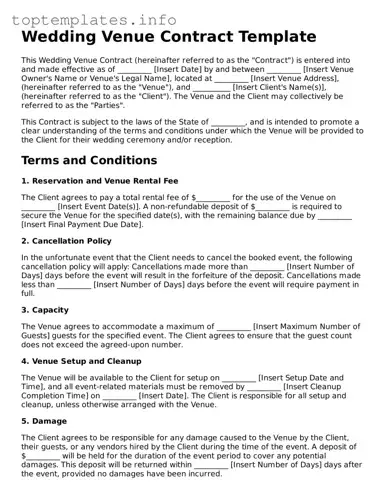 Attorney-Approved Wedding Venue Contract Template