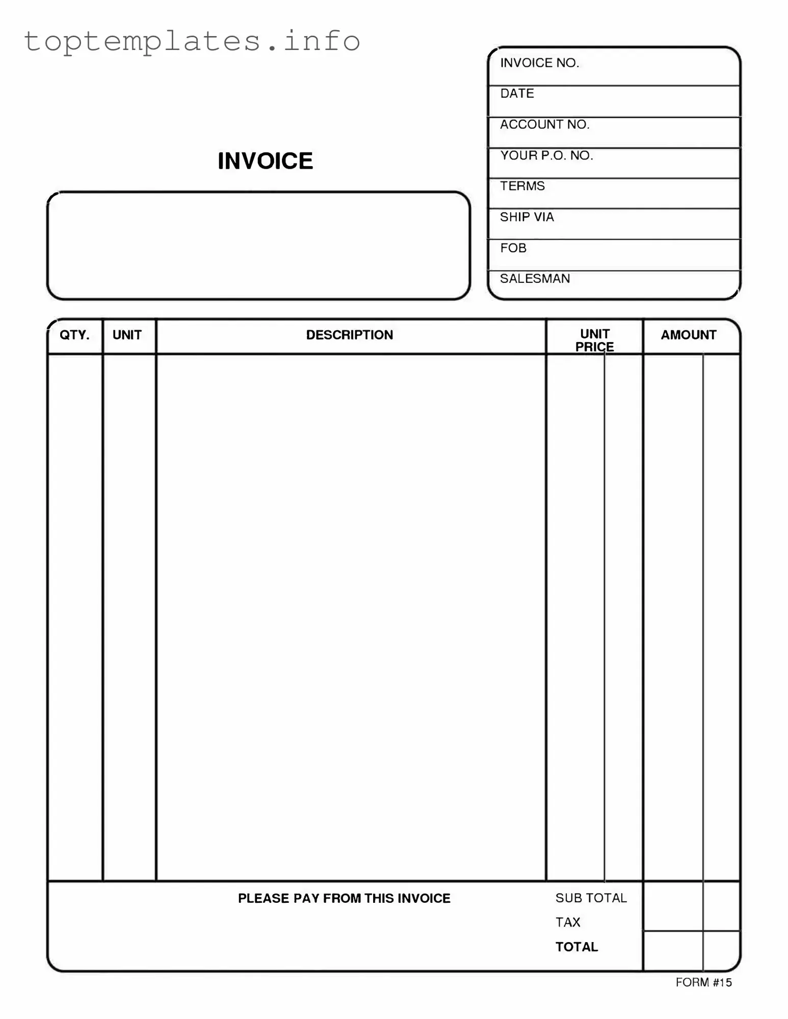 Fill in Your Free And Invoice Pdf Form